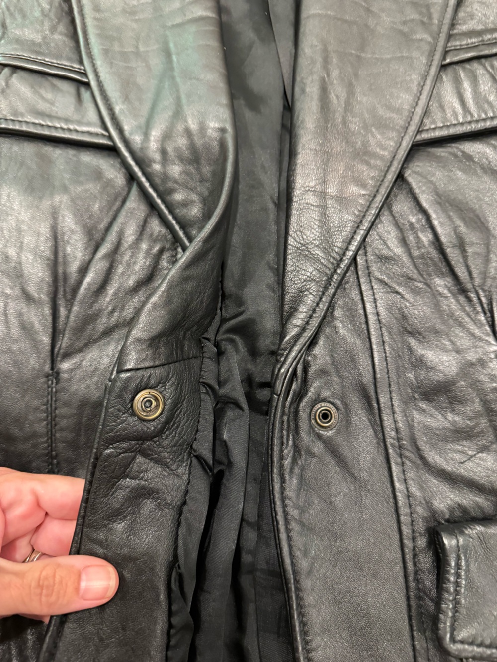 VINTAGE 1980’s 1990’s genuine leather belted vest sleeveless jacket 4 Ever brand - Picture 12 of 16